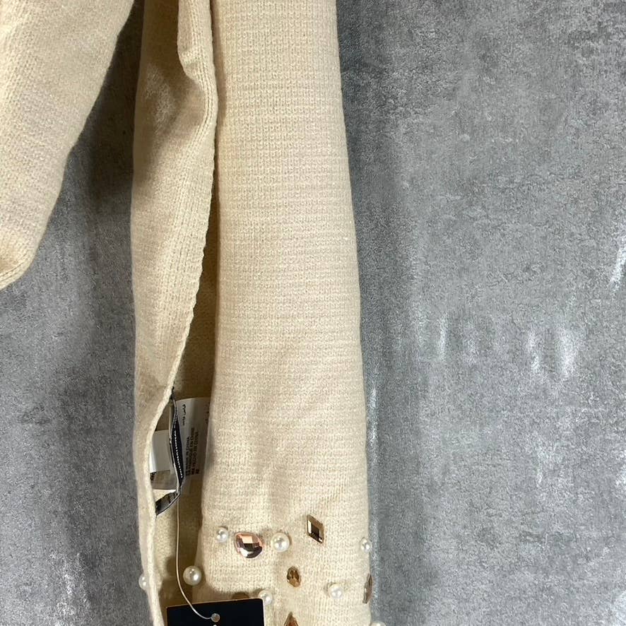 INC INTERNATIONAL CONCEPTS Women's Ivory Jewel Embellished Muffler Scarf SZ OS