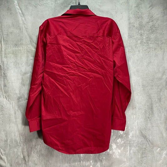 ALFANI AlfaTech Solid Red Regular-Fit Long Sleeve Button-Up Dress Shirt SZ M (15-15.5 32/33)