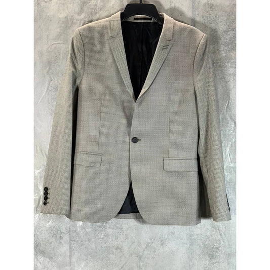 THE KOOPLES Men's Grey Printed One-Button Fitted Suit Jacket SZ 46