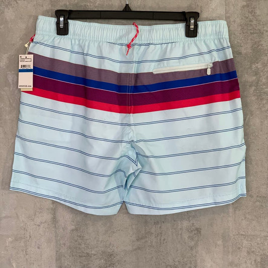 ORIGINAL PENGUIN Omphalodes Engineered Stripe Pull-On Drawstring Lined Swim Trunks SZ XL