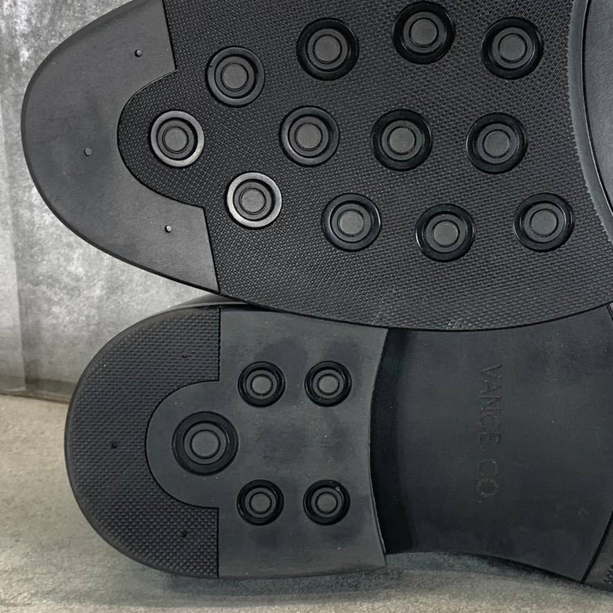 VANCE CO. Men's Wide Width Black Faux Leather Keith Slip-On Penny Loafers SZ 12W