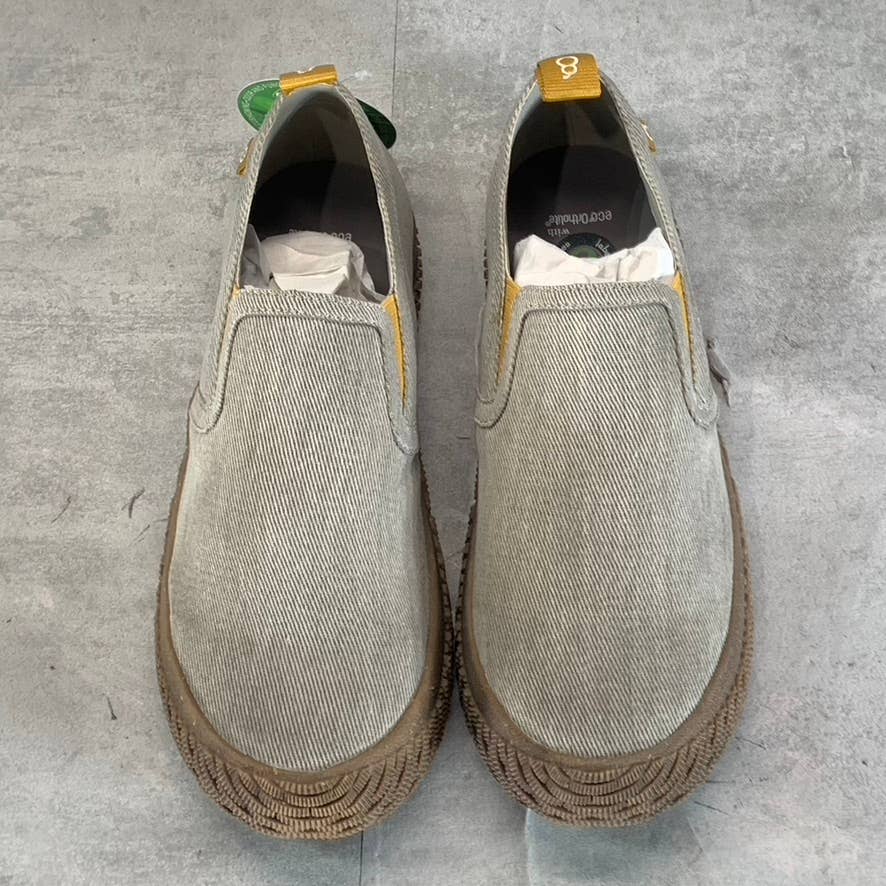 HYBRID GREEN LABEL Men's Grey Canvas Lively Slip-On Sneaker SZ 8