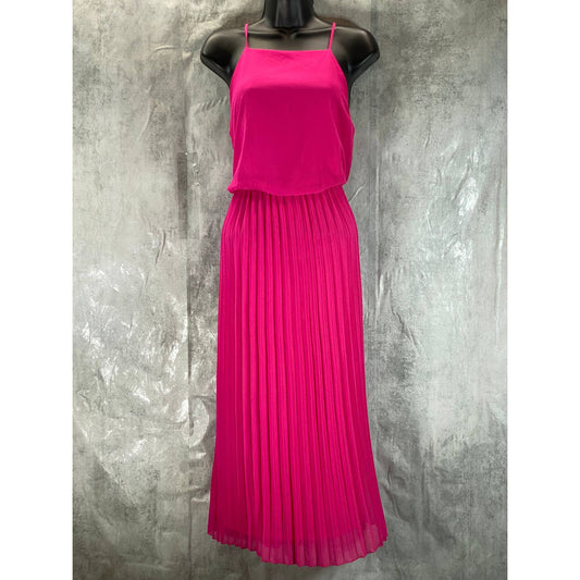 SAM EDELMAN Women's Pink Pleated Skirt Halter Blouson Knee-Length Dress SZ 4