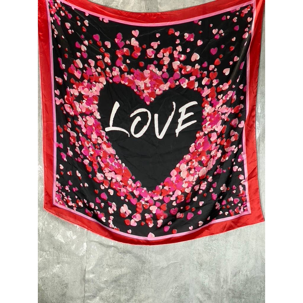 GIANI BERNINI Women's Red/Black Love Square Printed Scarf SZ OS