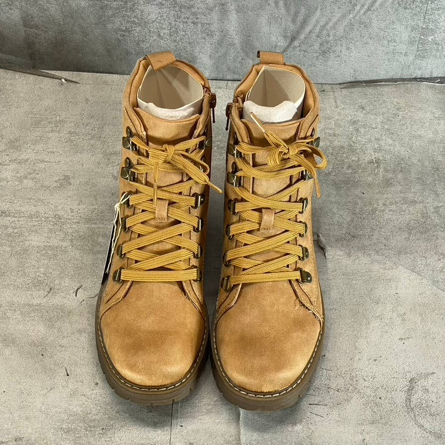 CLIFFS By White Mountain Women's Wheat/Fabric Maximal Lace-Up Boots SZ 8.5