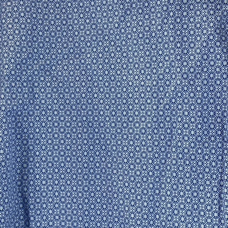 ZARA MAN Men's Blue Tailored Fit Printed Button-Up Cotton Long-Sleeve Shirt SZXL