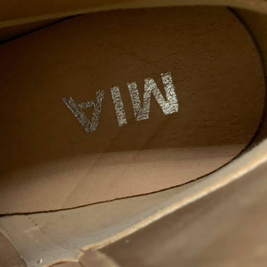 MIA Women's Nude Stretch Carla Round-Toe Side-Zip Ankle Boots SZ 10