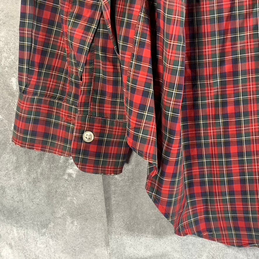 BROOKS BROTHERS Men's Red/Green Checkered Button-Up Long Sleeve Dress Shirt SZ17