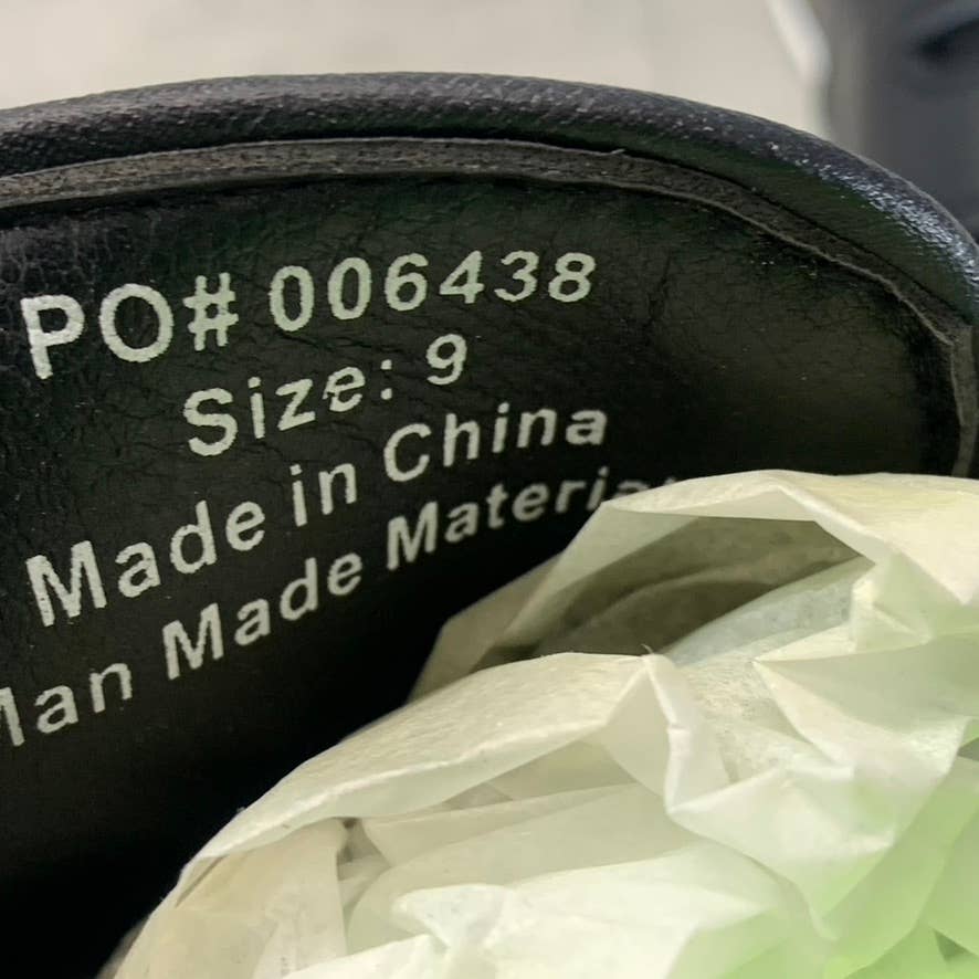 VANCE CO. Men's Black Faux-Leather Albert Slip-On Penny Loafers SZ 9