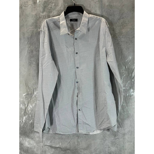 THEORY Men's Black/White Irving Tri Printed Button-Up Long Sleeve Shirt SZ 2XL