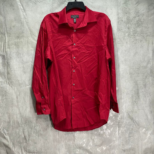 ALFANI AlfaTech Solid Red Regular-Fit Long Sleeve Button-Up Dress Shirt SZ M (15-15.5 32/33)