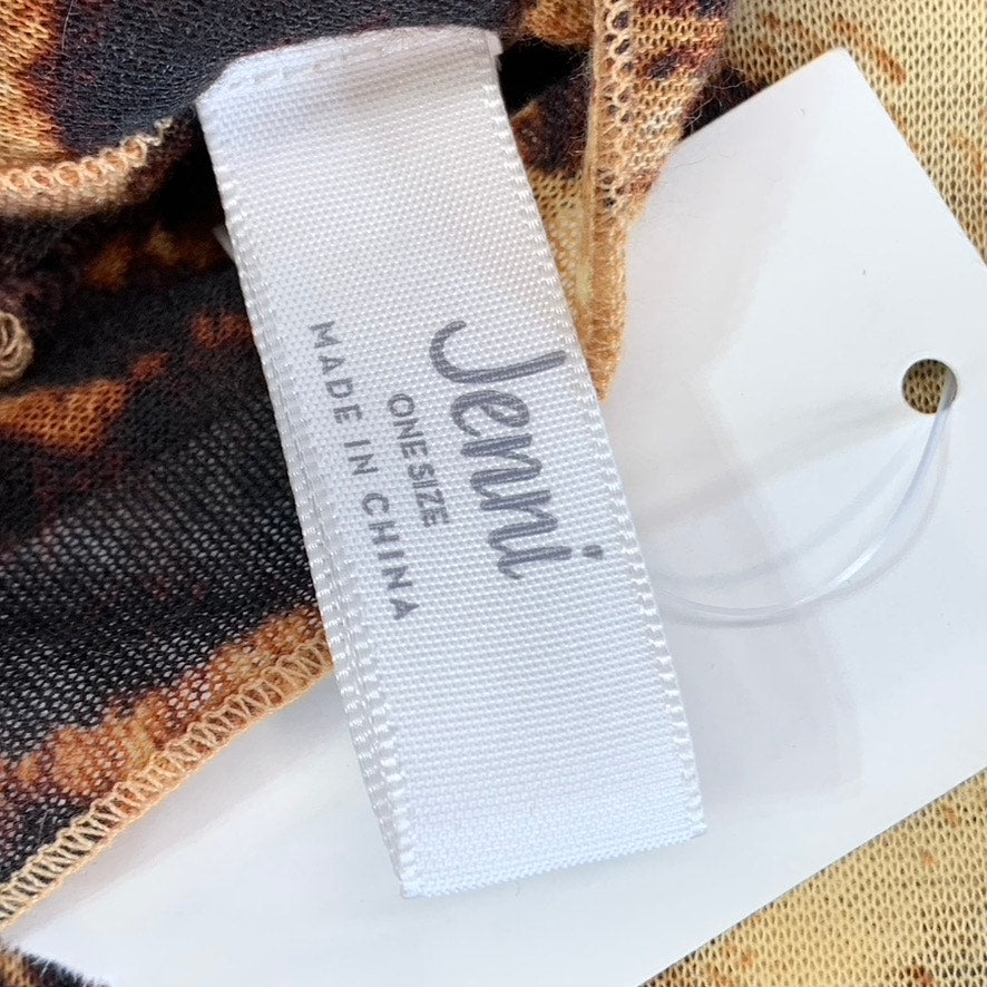 JENNI Women's Taupe Chetah-Print On Repeat Jersey Wrap Scarf SZ OS