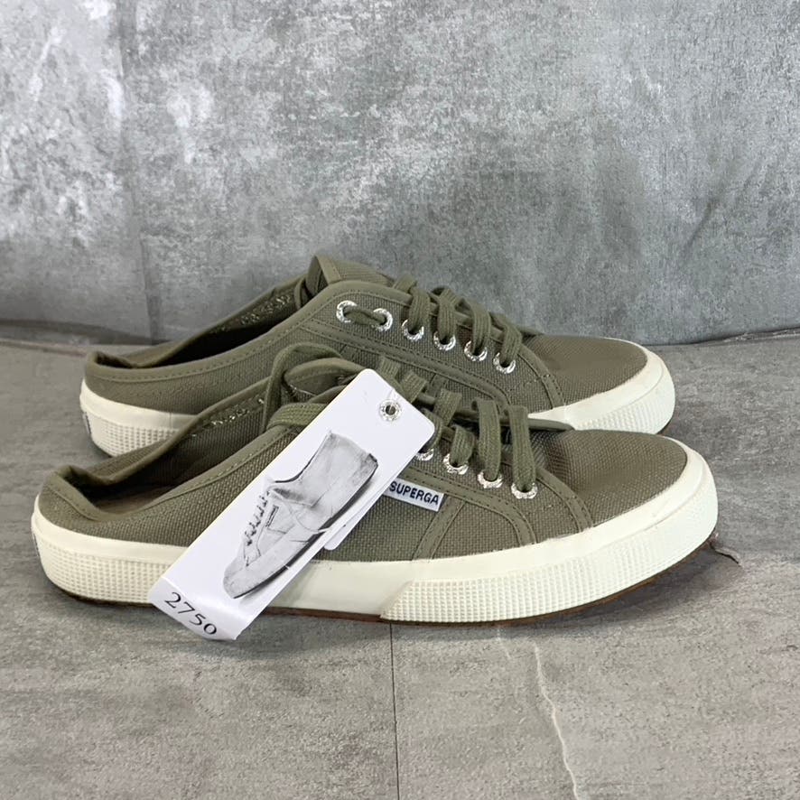 SUPERGA Women's Green Safari Lace-Up Mule Sneakers SZ 7 M 8.5 W