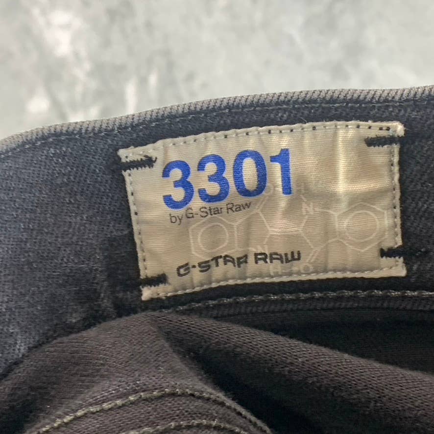 G-STAR RAW Men's Black 3301 Slim-Fit Jeans SZ 38X34