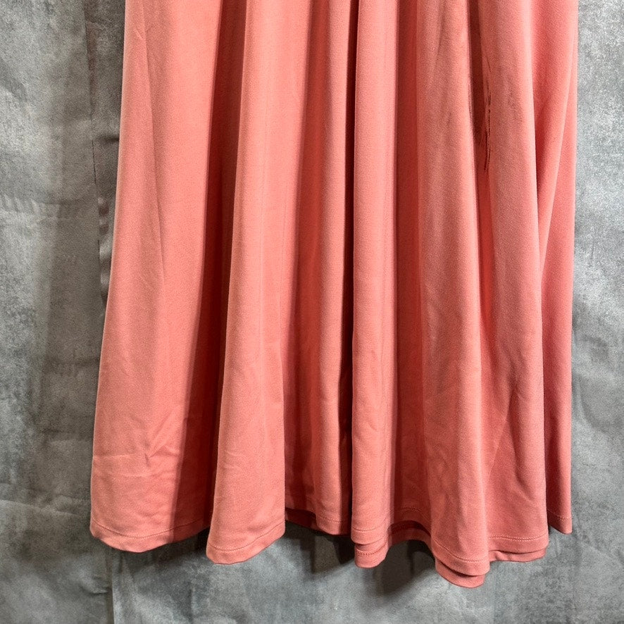 ALFANI Women's Coral Scoop-Neck Sleeveless Midi Pocketed Pull-On Dress SZ M