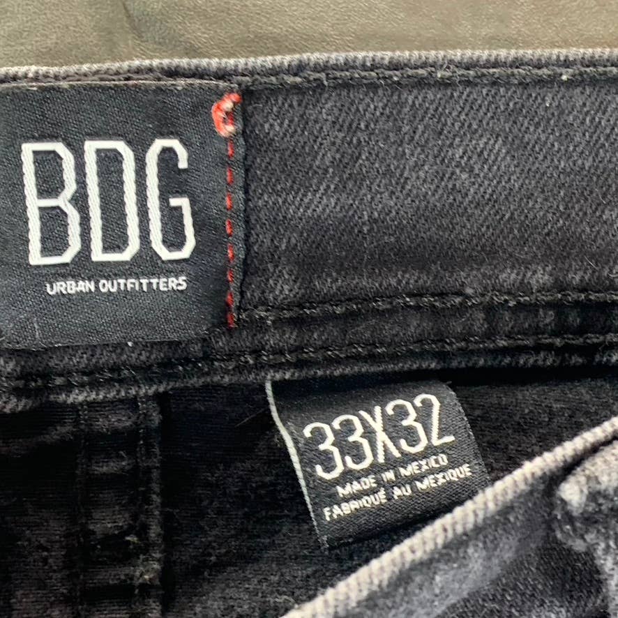 BDG URBAN OUTFITTERS Men's Solid Black Skinny-Fit Stretch Denim Jeans SZ 33X32