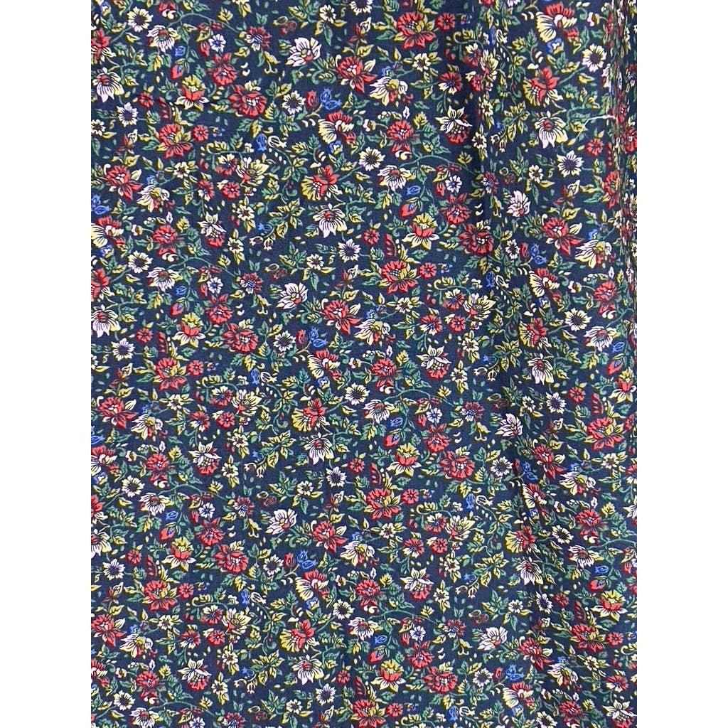 BONOBOS Men's Navy Floral Print Standard-Fit Button-Up Long-Sleeve Shirt SZ M