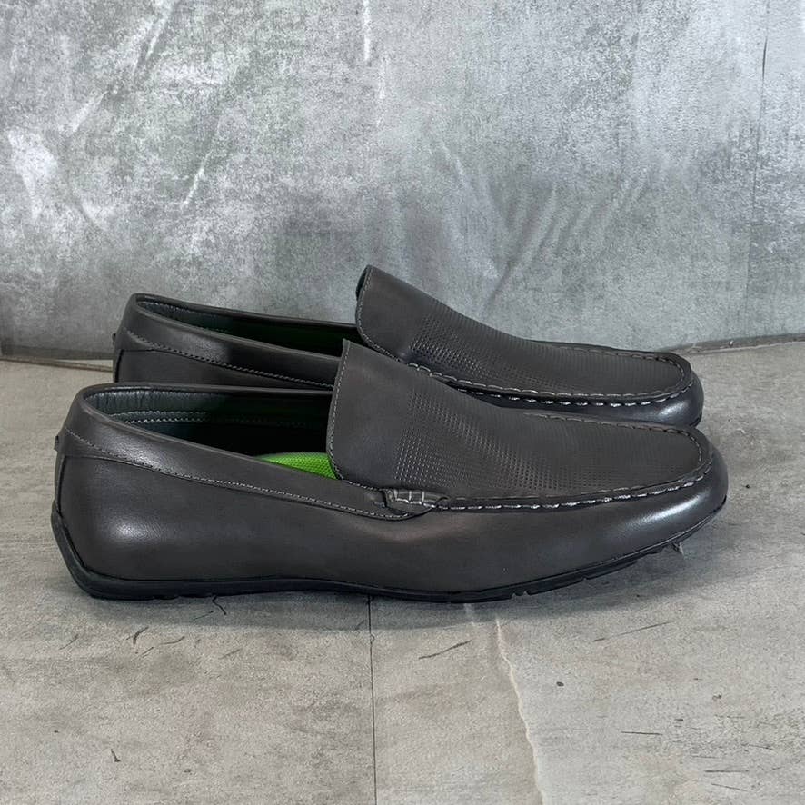 VANCE CO. Men's Grey Faux-Leather Mitch Slip-On Driving Loafers SZ 8