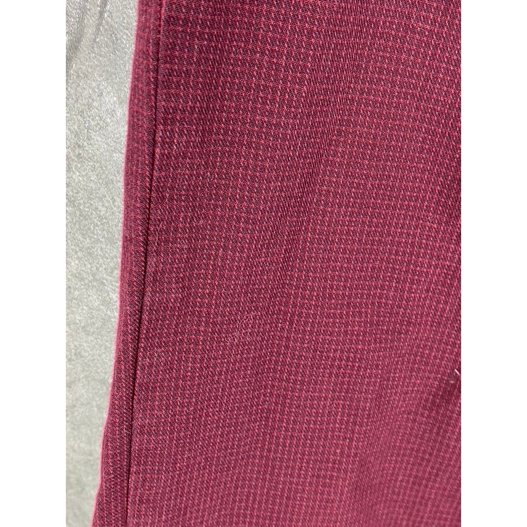 TOMMY HILFIGER Men's Burgundy Mini Check Custom-Fit Chino Pants SZ 36X34