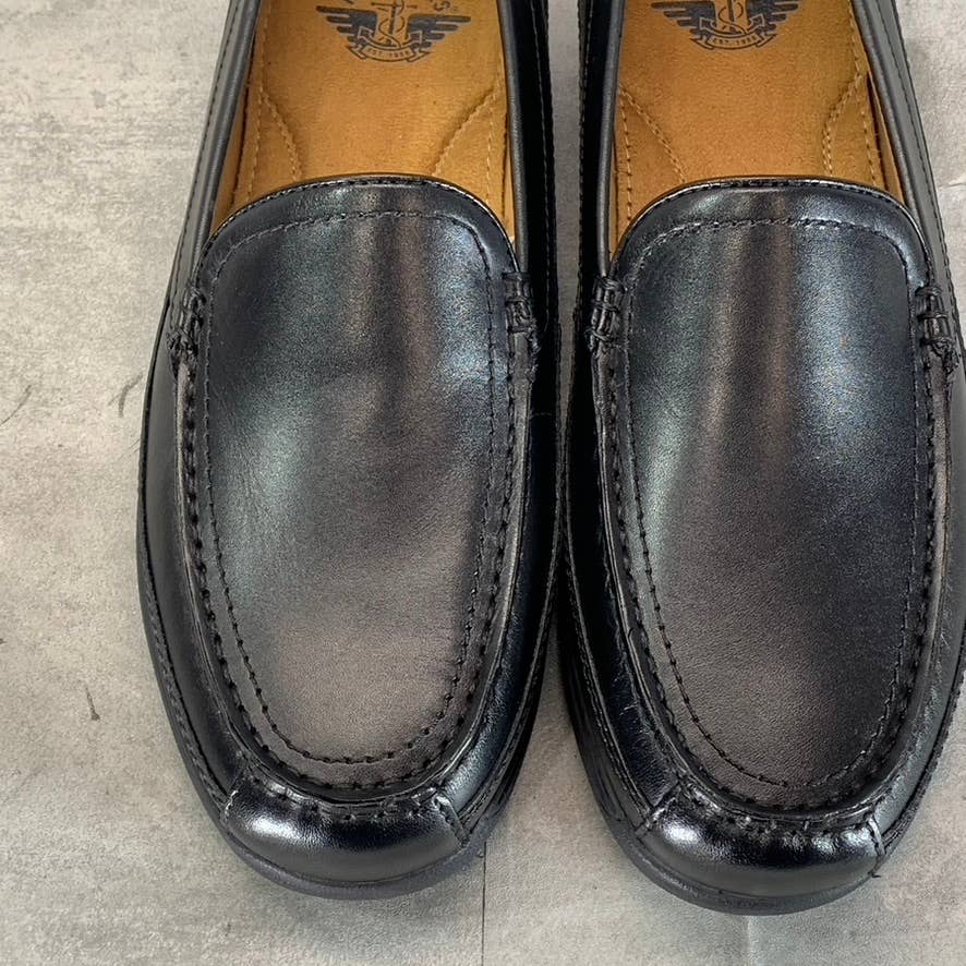 DOCKERS Men's Black Leather Catalina Slip-On Moc-Toe Loafers SZ 8