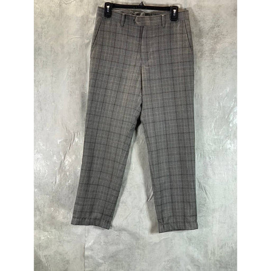 BAR III Men's Grey Plaid Slim-Fit Flat Front Suit Pants SZ 30X32