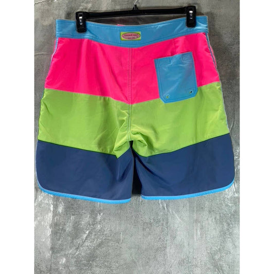 VINEYARD VINES Men's Neon Colorblock Pull-On Swim Trunks SZ 34