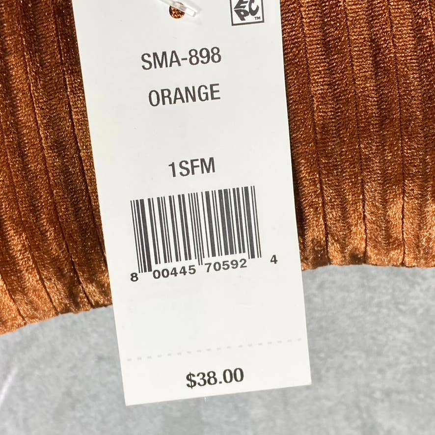 STEVE MADDEN Women's Orange Pull-Through Ribbed Velvet Puffer Scarf SZ OS