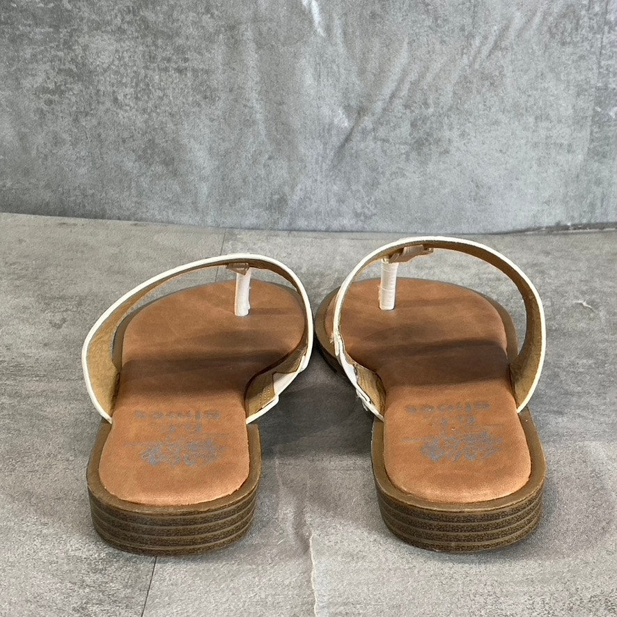 GC SHOES Women’s White Candace Memory Foam Thong Slip-On Flat Sandals SZ 6