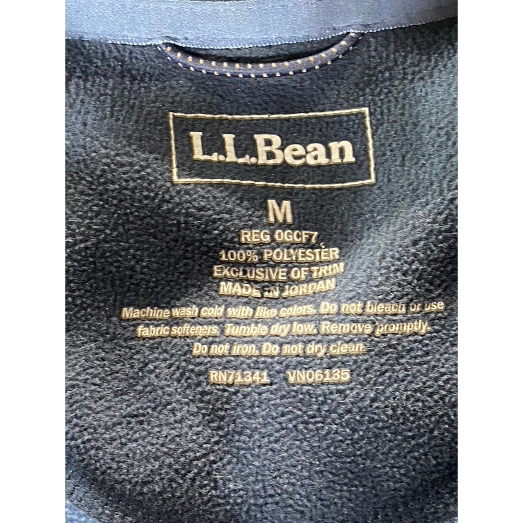 L.L. BEAN Men's Navy Fleece Polortec Zip-Up Sweater SZ M