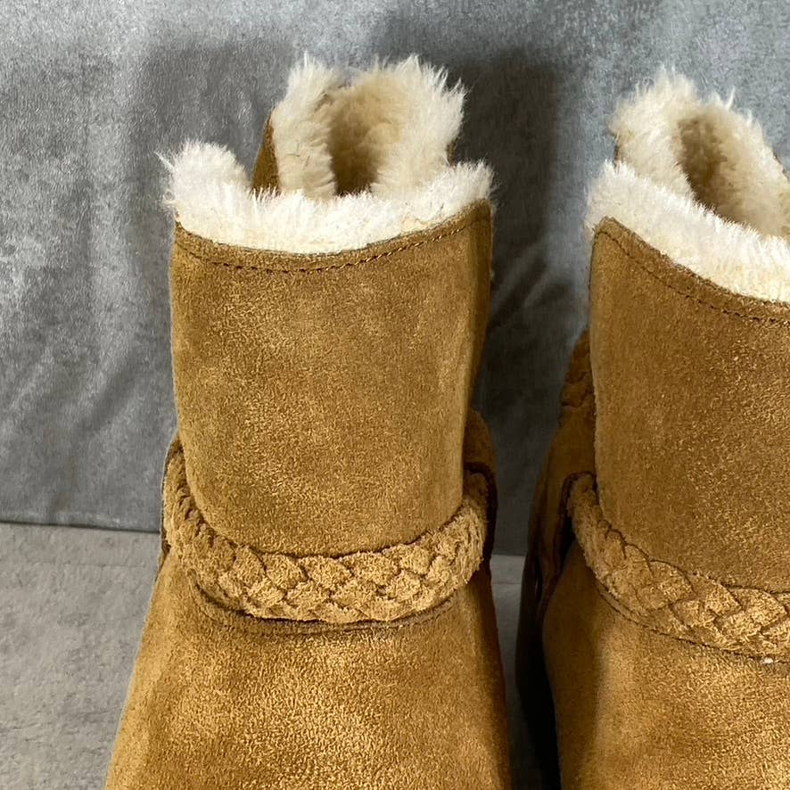 STYLE & CO Women's Chestnut Kaii Faux-Fur Cold-Weather Slip-On Ankle Boots SZ 7