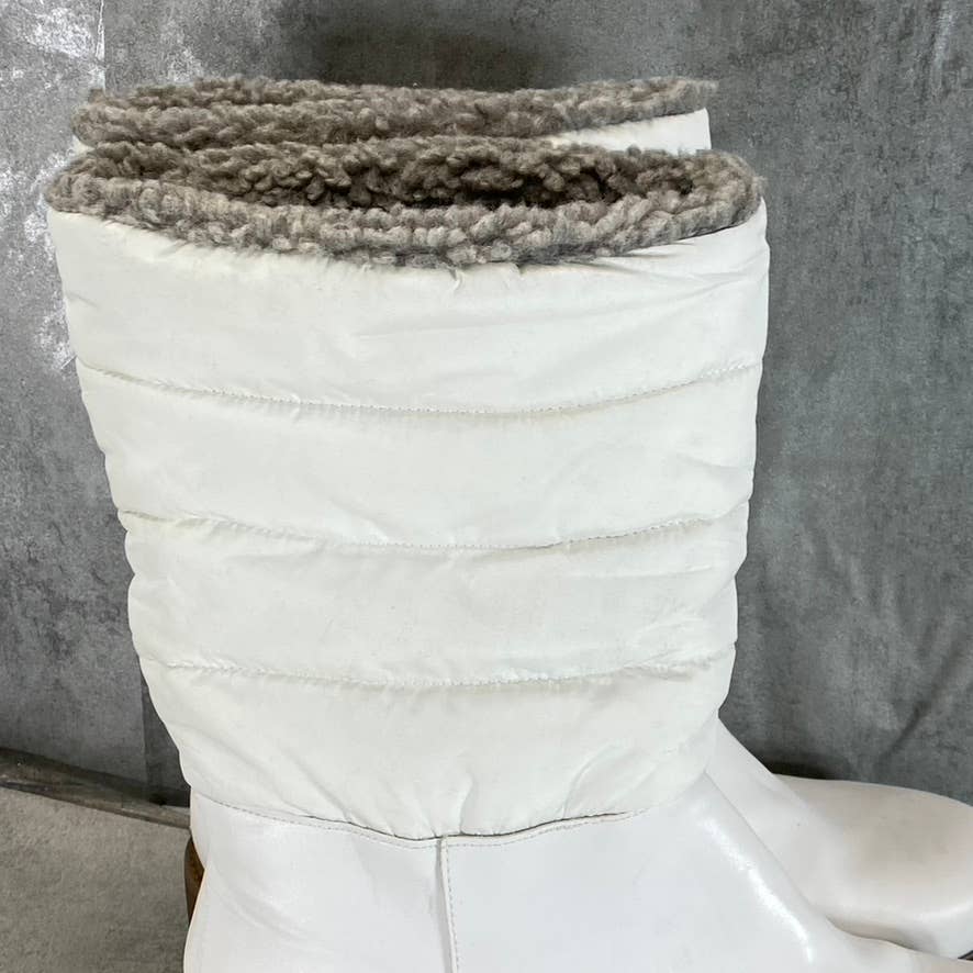 JOURNEE COLLECTION Women's White Nadine Cold-Weather Puffer Pull-On Boots SZ 10