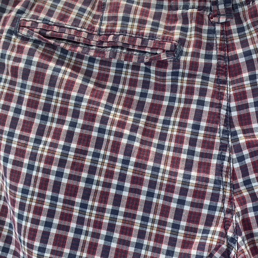 AMERICAN EAGLE Outfitters Men's Red/Navy Gingham Classic Length Shorts SZ 28