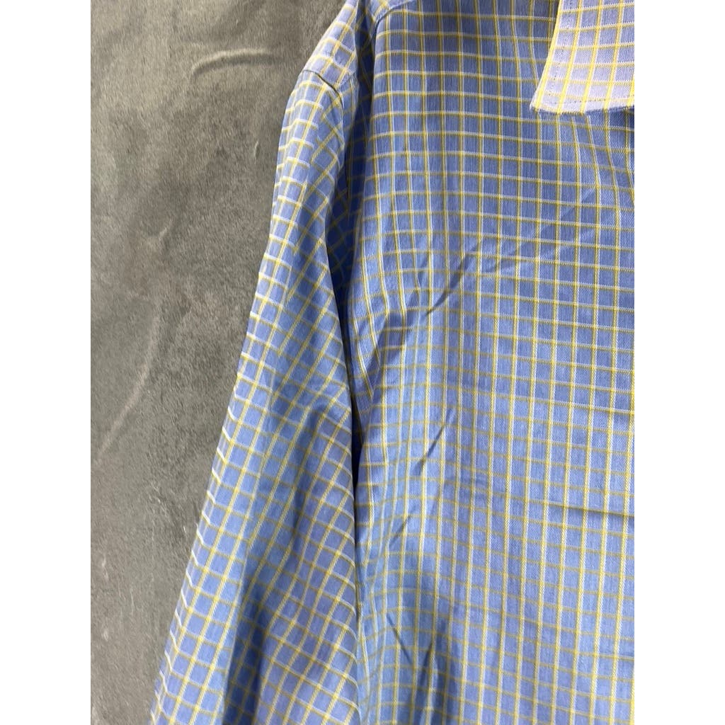 EGARA Men's Light Blue Slim-Fit Non-Iron Button-Up Long Sleeve Shirt SZ XL
