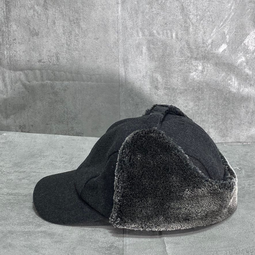 PUBLIC OPINION Charcoal Faux-Fur Trimmed Trapper Hat SZ OS