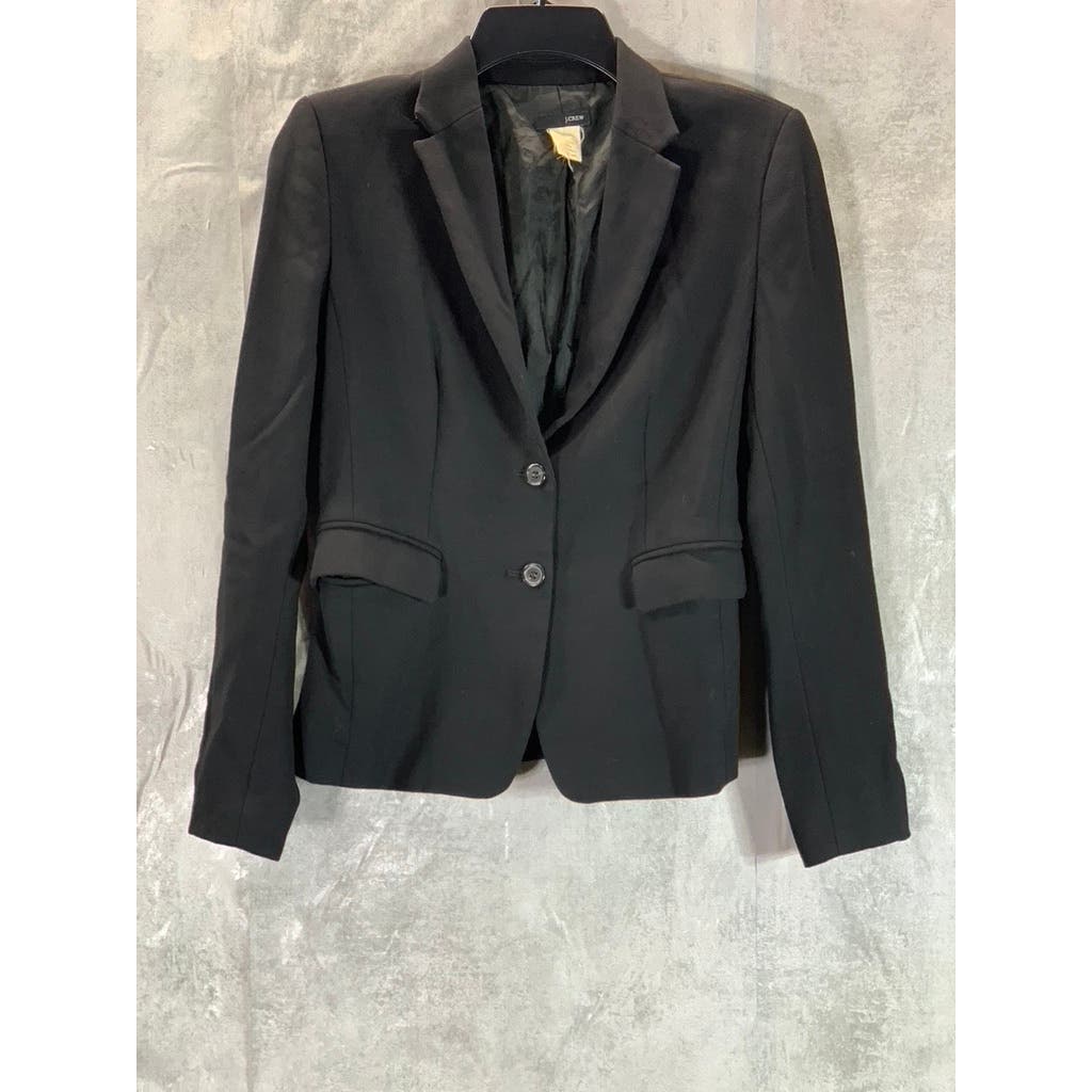 J.CREW Women's Black Solid Two-Button Wool Blazer SZ 2