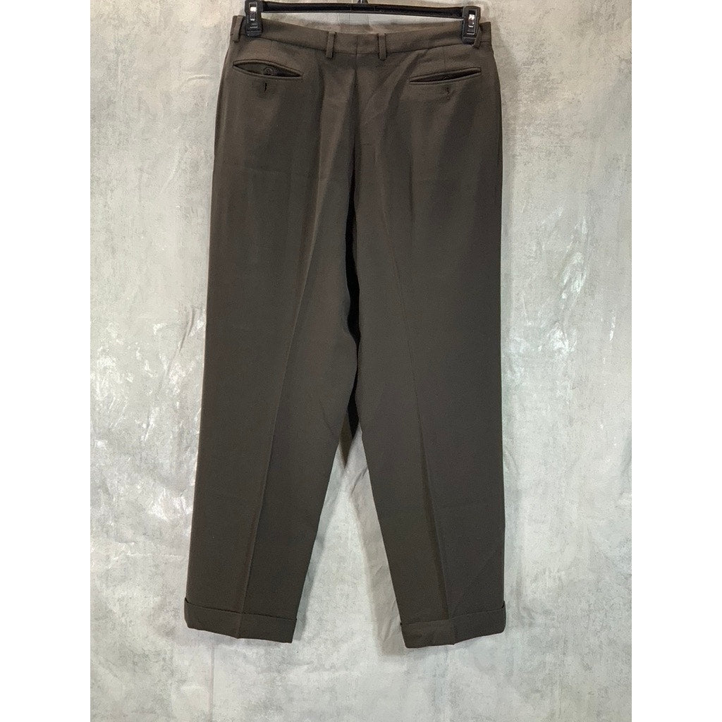 GIORGIO ARMANI Men's Brown Double Pleated Dress Pants SZ 52(US 40)