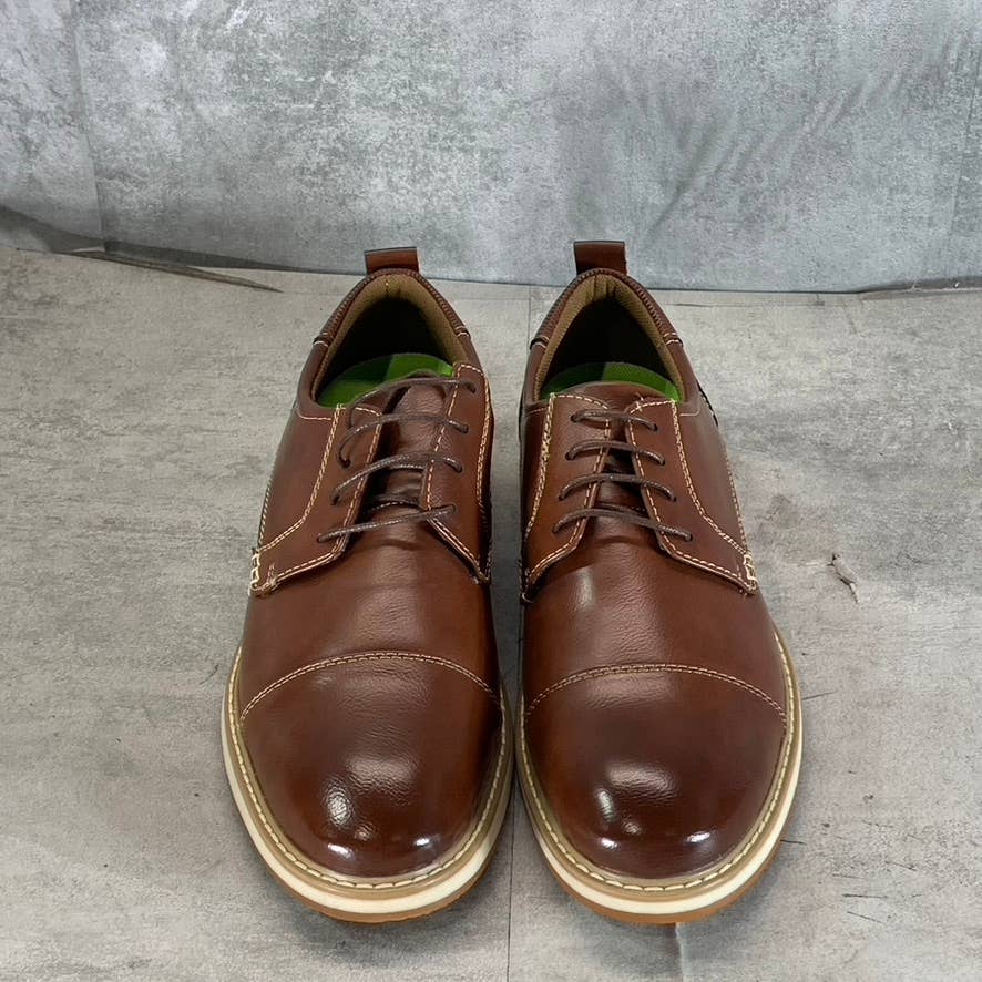 VANCE CO. Men's Brown Faux Leather Jedd Cap Toe Lace-Up Oxford SZ 9.5