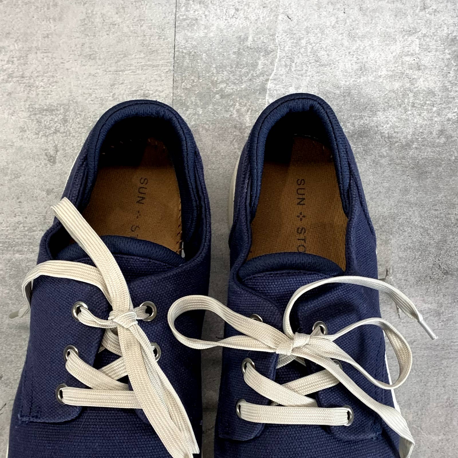 SUN+STONE Men's Navy Kiva Lace-Up Core Sneakers SZ 9.5