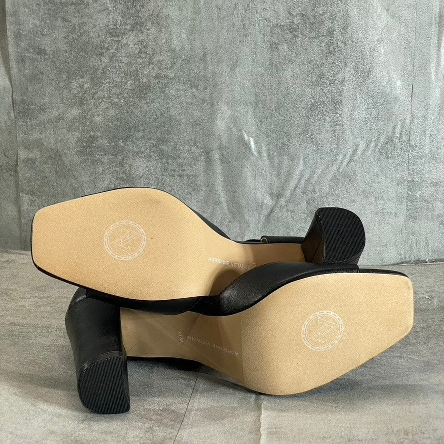 ADRIENNE VITTADINI Women's Black Greta Stretch Knit Slip-On Block-Heel Sandals