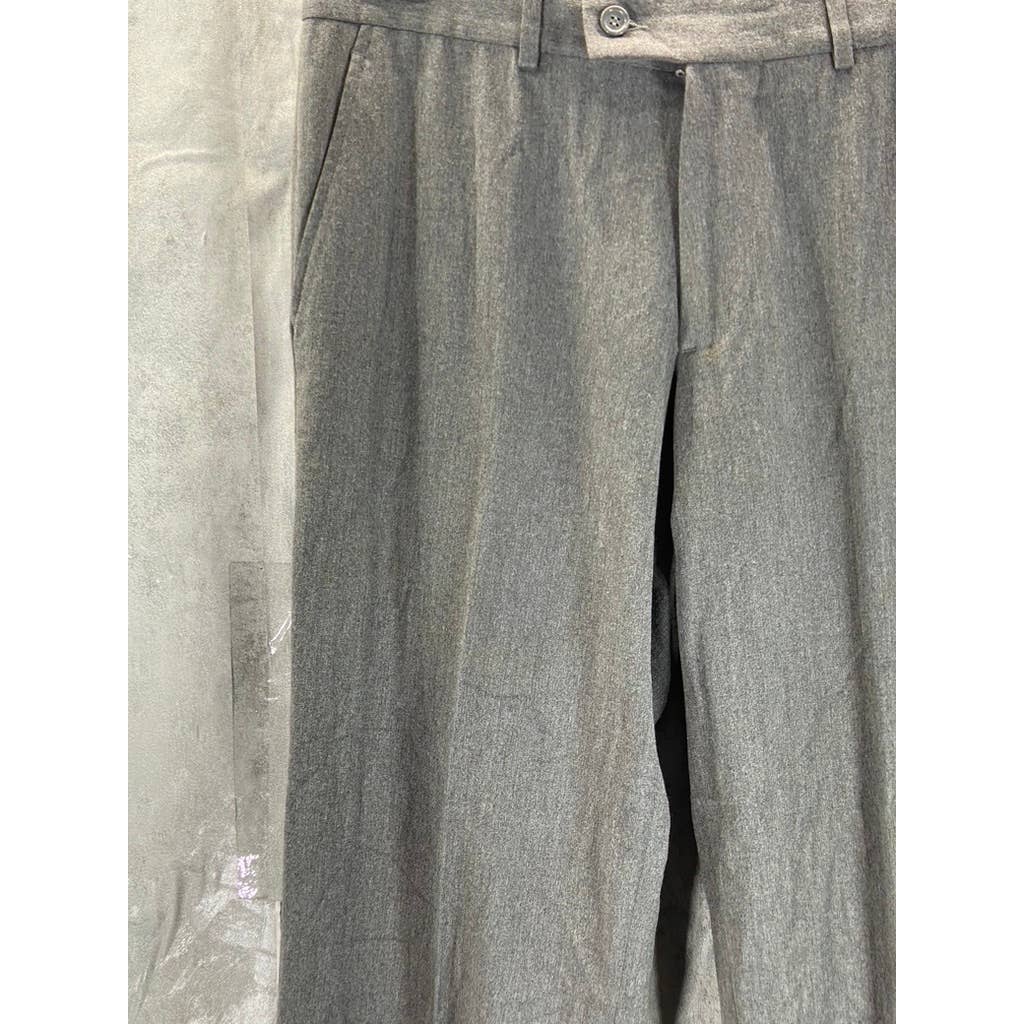 ZARA MAN Men's Heathered Gray Flat-Front Dress Pants SZ 32