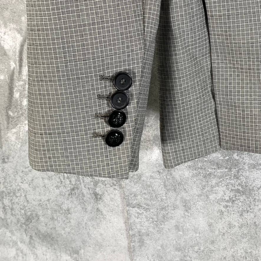 THE KOOPLES Men's Grey Printed One-Button Fitted Suit Jacket SZ 46
