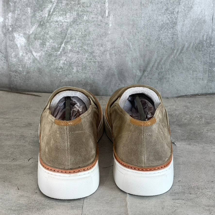 THOMAS & VINE Men's Taupe Leather Tillman Slip-On Sneakers SZ 11