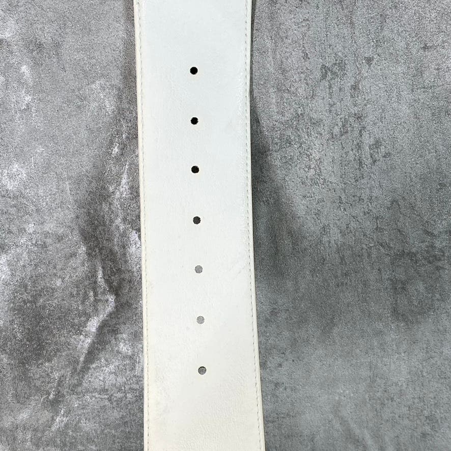 GIANI BERNINI Women's White Faux-Leather Stretch Single-Prong Belt SZ L/XL