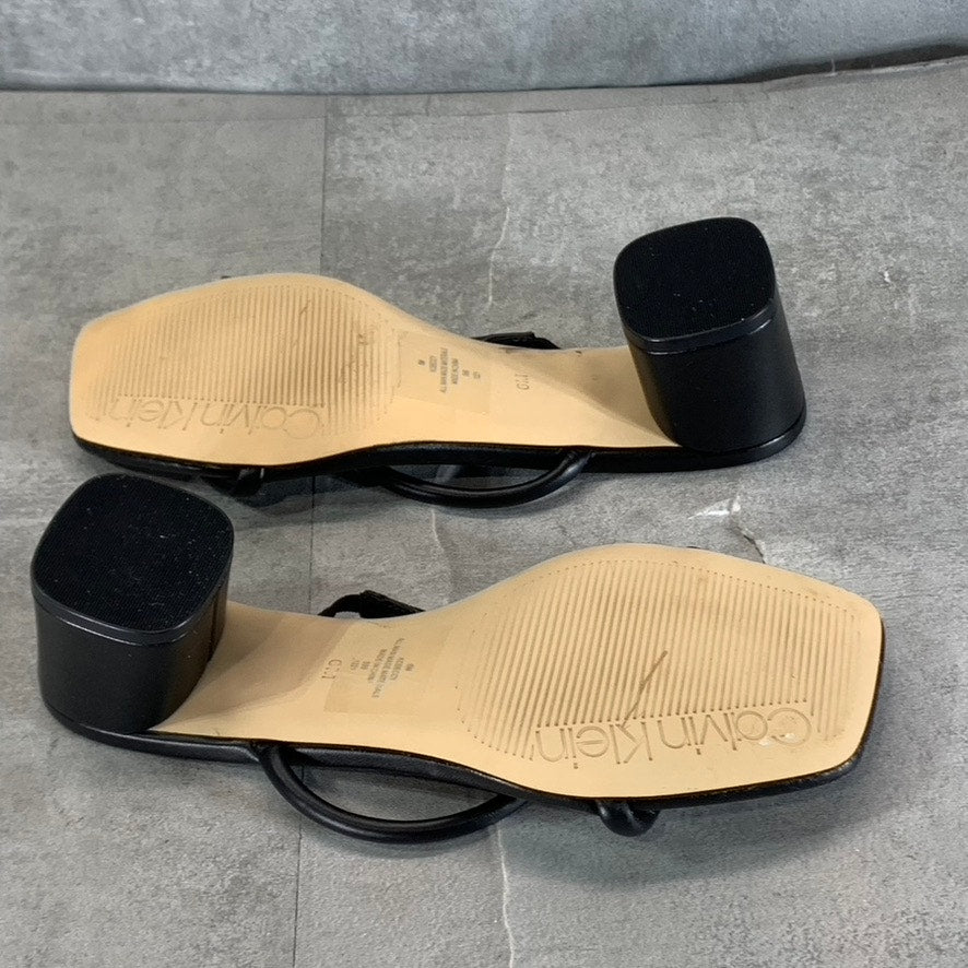 CALVIN KLEIN Women's Black Beccy Square-Toe Slip-On Sandals SZ 6