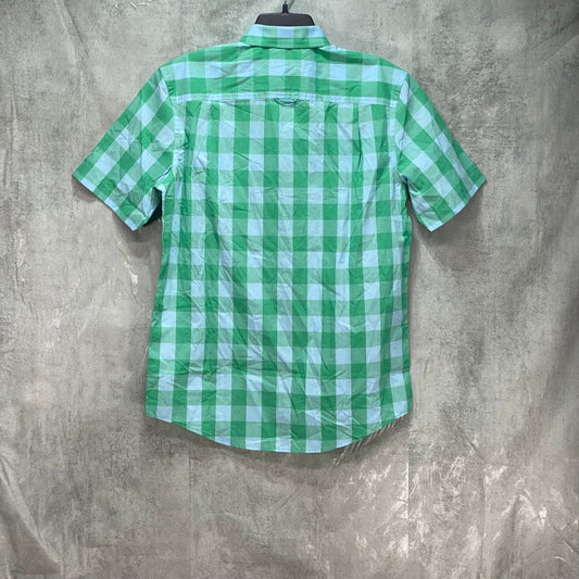 CLUB ROOM Plaid Green/Blue Short Sleeve Button Down Shirt SZ S