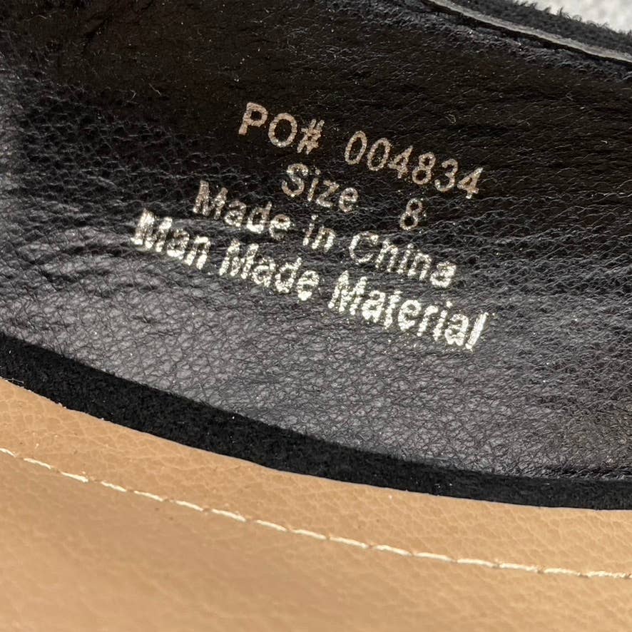 JOURNEE COLLECTION Women's Black Mindee Crisscross Pointed-Toe Slip-On Flat SZ8