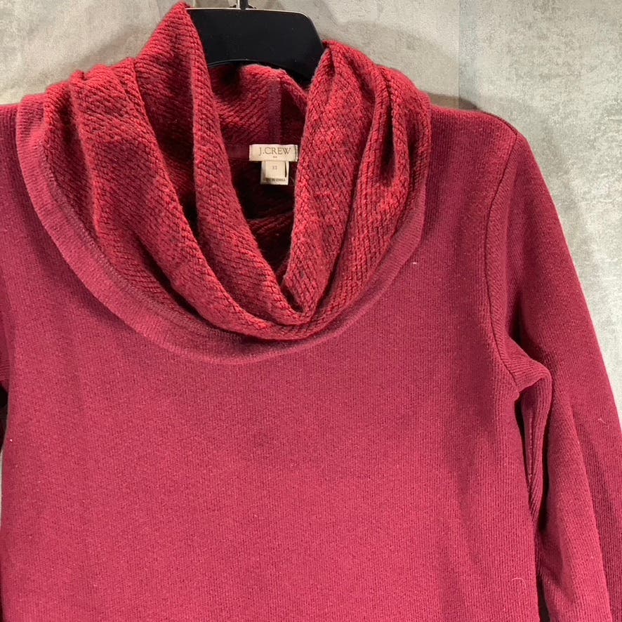 J.CREW Women's Cabernet Funnelneck Long Sleeve Pullover Sweatshirt SZ XS