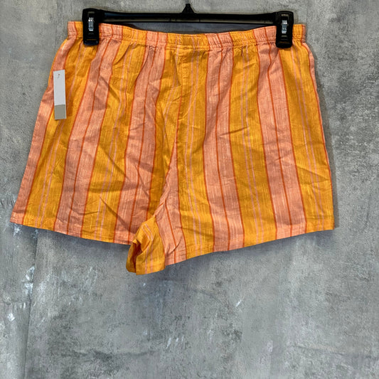 BP. Women's Yellow Butter Emmy Stripe Boyfriend Elastic Waist Pajama Shorts SZ M