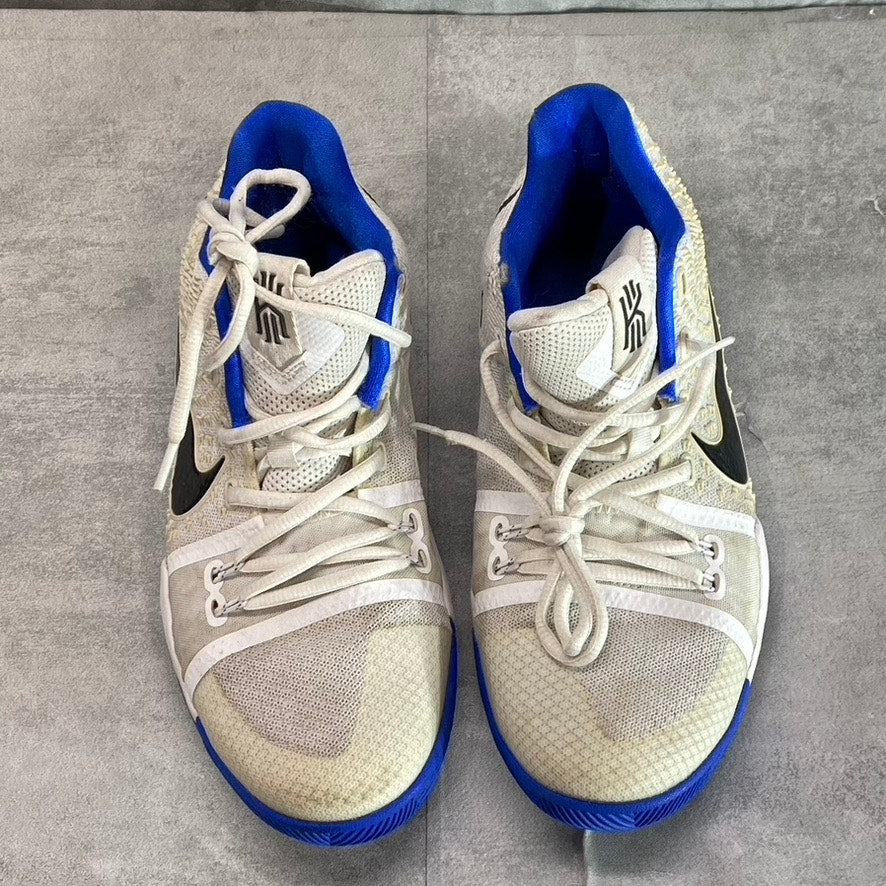 NIKE Kid's White-Blue Kyrie 3 GS Mesh Lace-Up Basketball Sneakers SZ 7Y