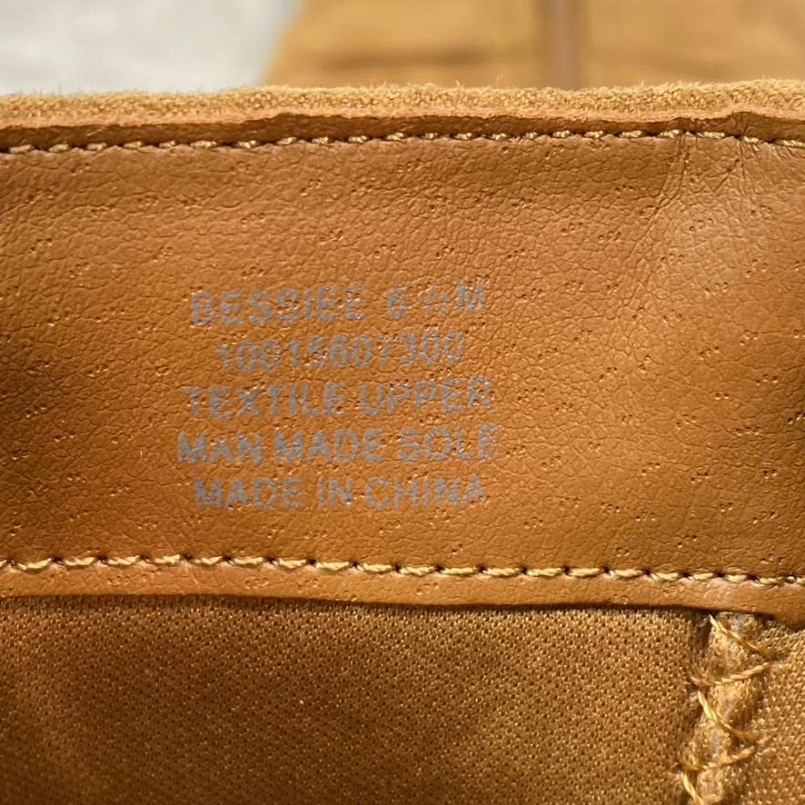 STYLE & CO Women's Tan Micro Bessiee Memory Foam Block-Heel Boots SZ 6.5